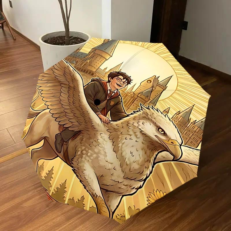 1 Stück Hogwarts Adler-Schirm - 8 Speichen verstärkt, Automatisches Öffnen, Leicht & Langlebig, Süßes Modeaccessoire für Draußen, D2701