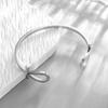 High Quality Titanium Steel Polished C Shape 6mm Open Bracelet Men's Fashion Punk Casual Cuff Bangles Couple Jewelry