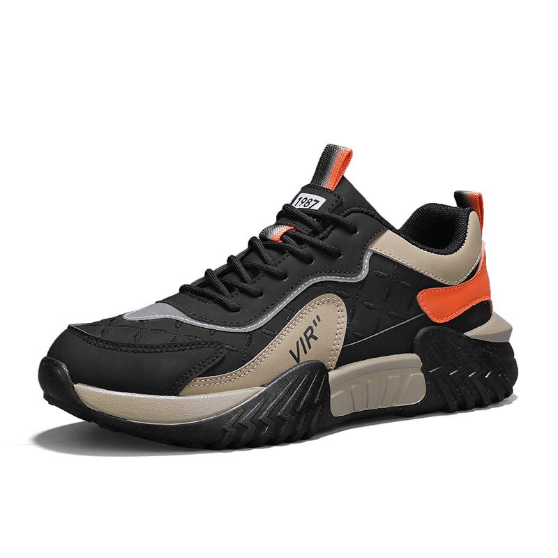 

Men s shoes sports shoes autumn and winter leather-faced platform casual shoes men s teen trend low-top heightening dad shoes 41