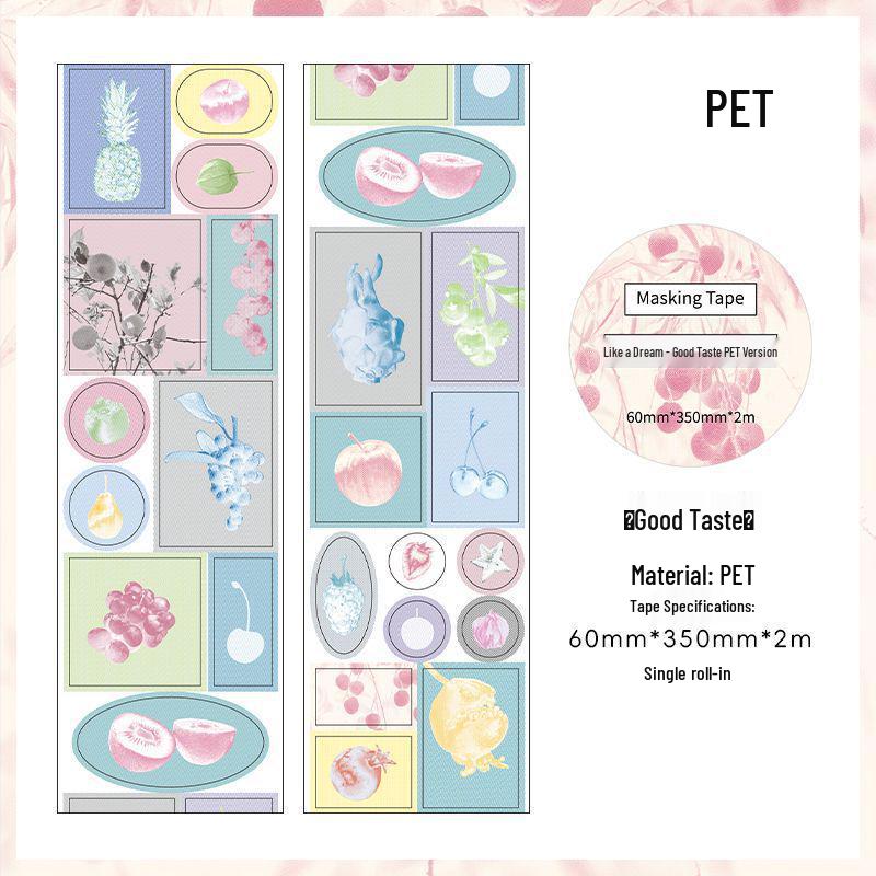 PaperMore PET Tape 'Like a Dream' Series: Die-cut Double Material with 8 Styles, Salty Life Base Material.