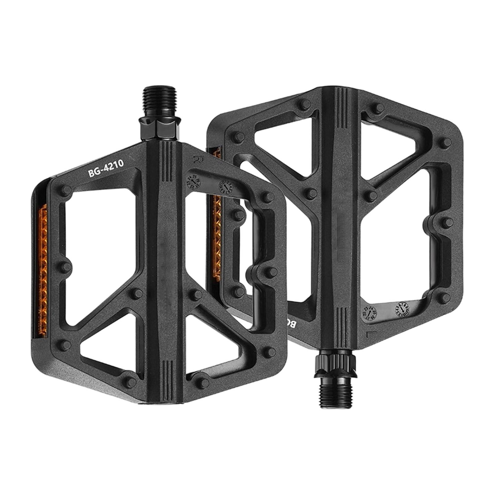 

2lots High Strengths Nylons Cycling Pedals Road Bike Sealeds Bearing Pedals for Mountain Biking and City Commuting чорний