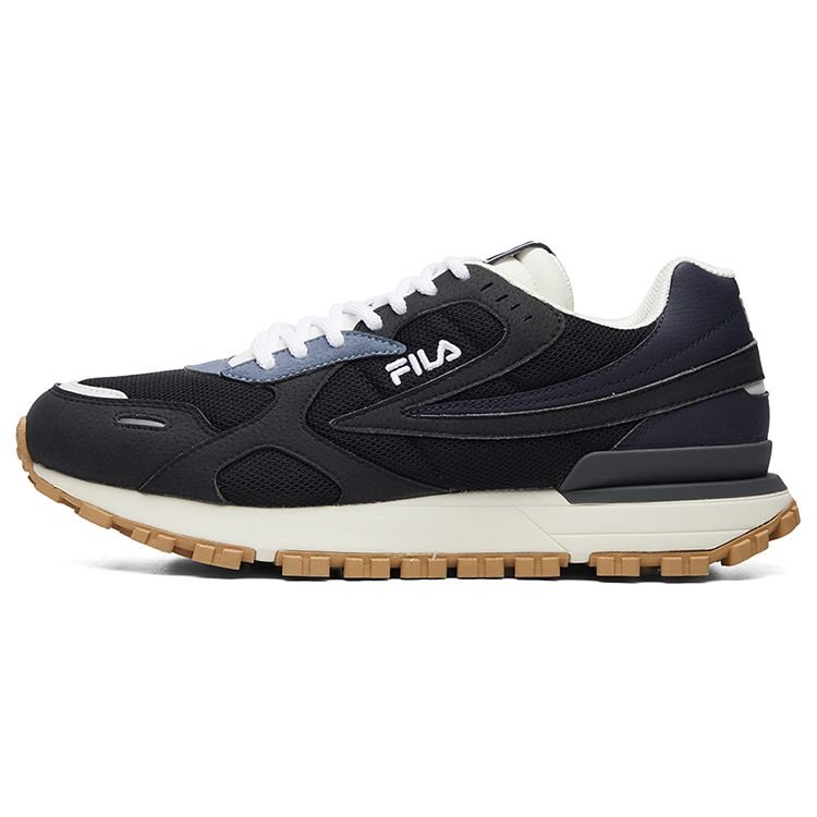 Fila Leisure Comfortable Mesh Fabric Shock Absorbing Breathable Low Top Casual City Commuting Running Shoes Men Sneaker Black Gray F12M041118FNB