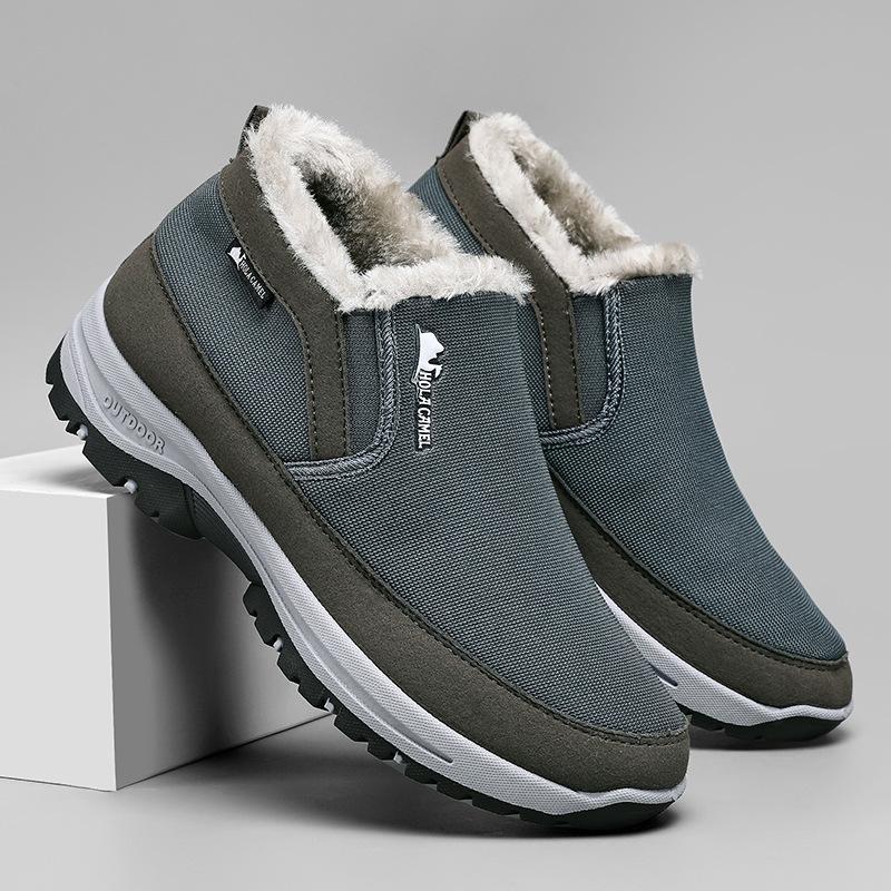 Men's Winter High-Top Snow Boots Thiened Cotton oes Anti-Slip Waterproof Warm Fce Outdoor oes for Cold Weather