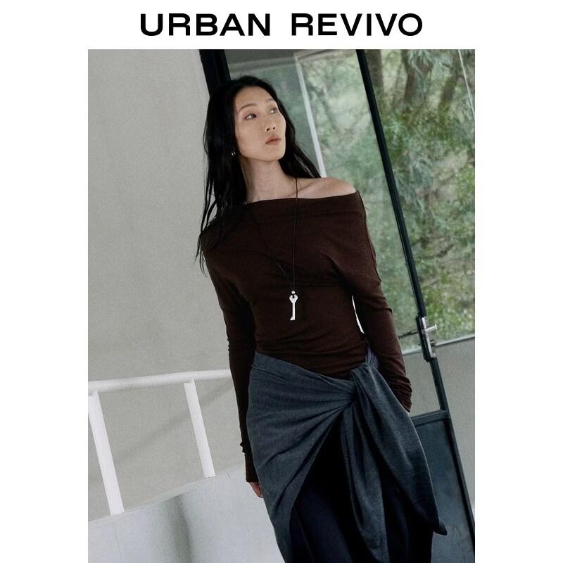 UR Urban Collection Women's Off-Shoulder Pleated T-shirt