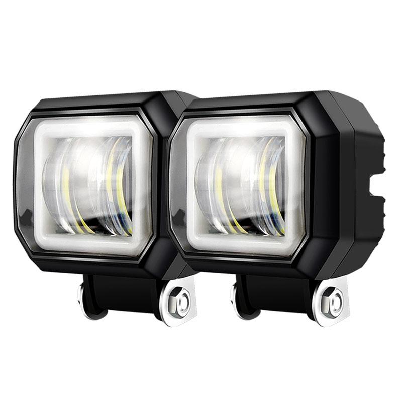 2PCS/1PCS Waterproof Round LED Angel Eyes Light Bar Portable Spotlights Motorcycle Offroad Car Truck Driving Boat Work Light