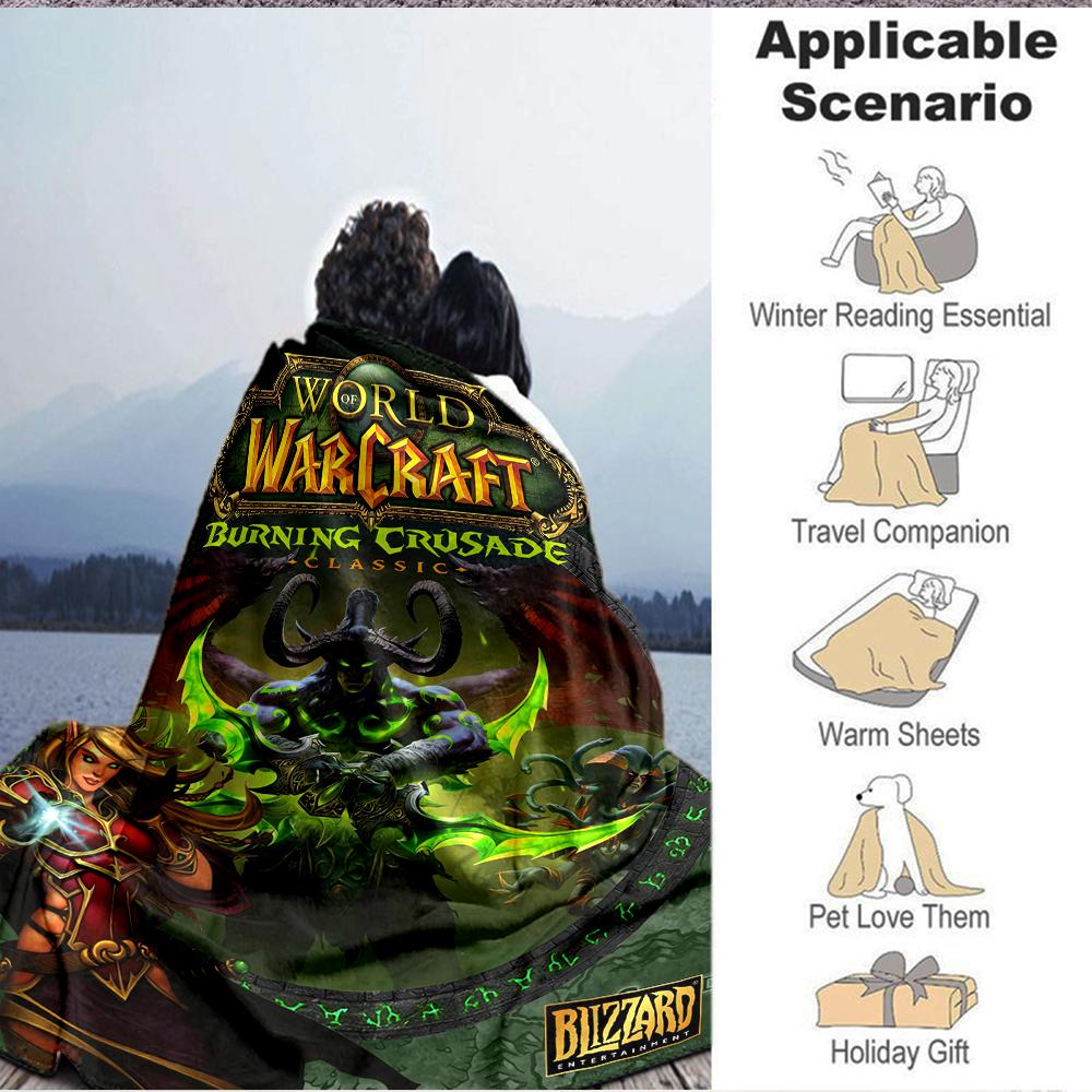 1Pc World Warcraft Crusade Classic Blanket Soft And Comfortable Casual Warm Camping Travel Christmas Halloween Xmas Gift M924618