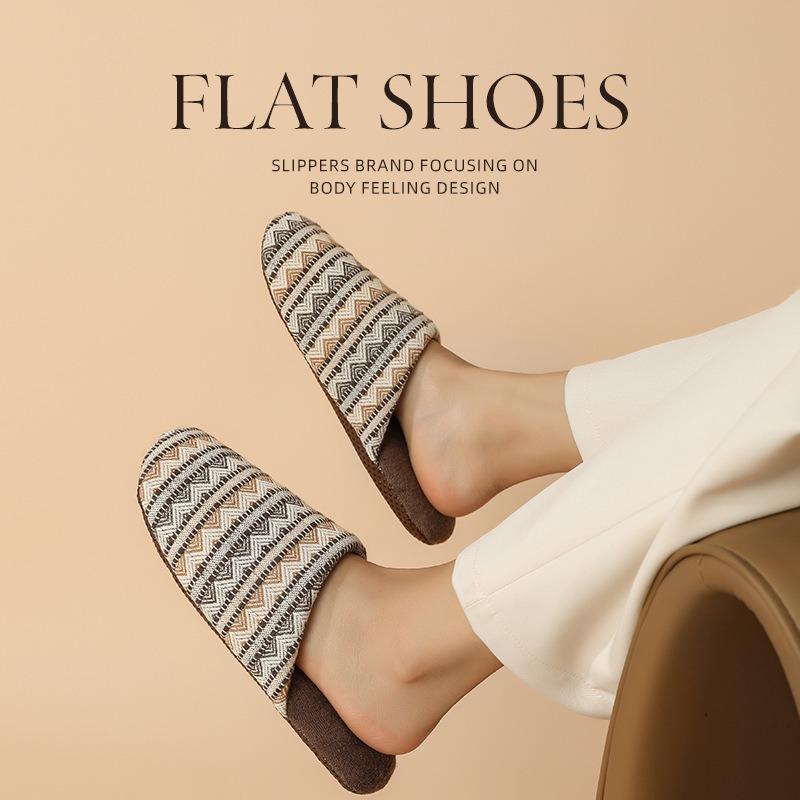 Warm edge silent slippers women's four seasons home indoor bag head summer spring and autumn soft bottom cotton couple floor slippers men