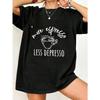 Oversized T Shirt Black More Espresso Less Depresso Coffee Cup Graphic Print Casual Everyday Wear For Women