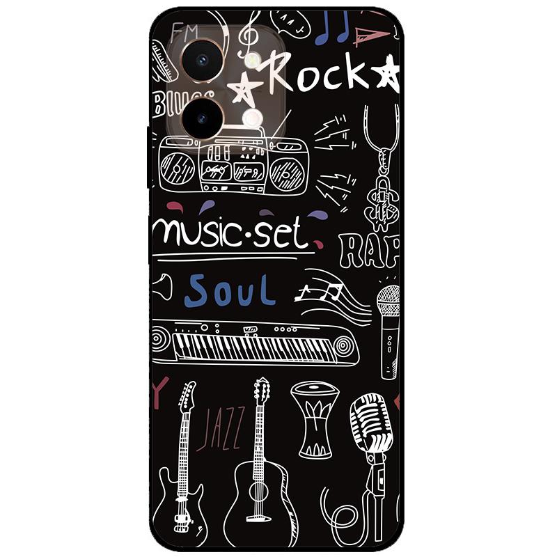 For Vivo Y28 4G Case 6.68'' Black TPU Silicon Cartoon Protection Cover for VivoY28 Y 28 4G Shockproof Capa Wolf Animals Soft Bag