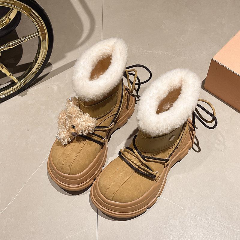 

One-pedal Boken shoes half-tow bag head cotton shoes women s 2024 autumn and winter velvet trend thick-soled snow boots cotton slippers 35 верблюд