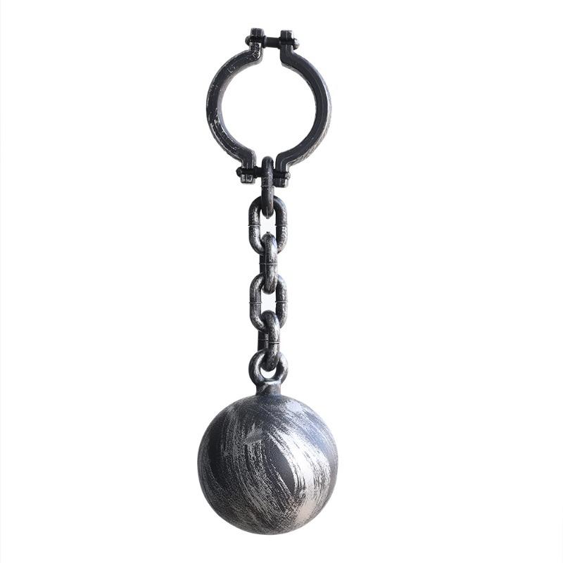 Festival Plays Costume Halloween Prop Handcuffs Cosplay Toy Anklets Black Plastic Shackle Chain Halloween Play Accessories