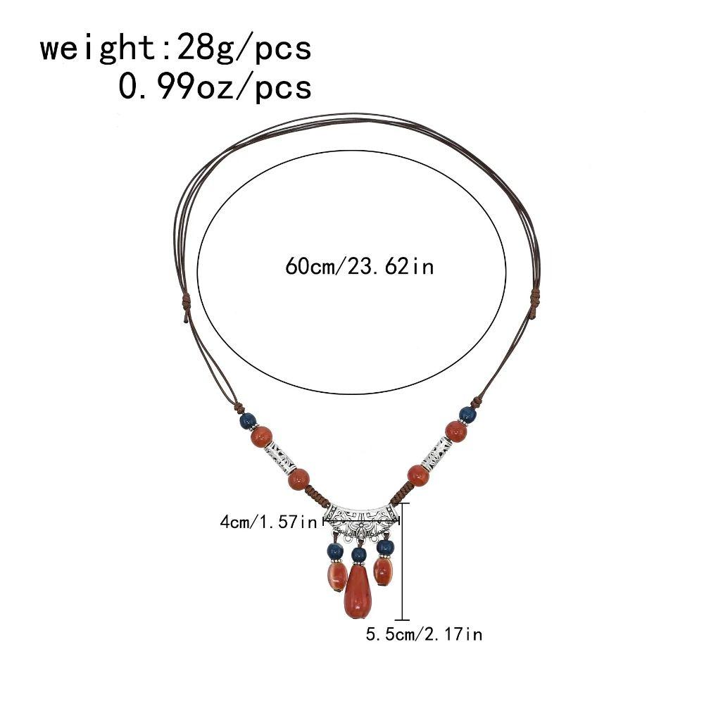 Retro Ethnic Style Beaded Headdress Tassel Tassel Forehead Headband  Women