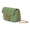 Gucci GG Marmont Chevron Quilted Mini Chain Bag, Sage Green Leather, Women's Crossbody Handbag for Daily Use 476433-DTDHT-3408