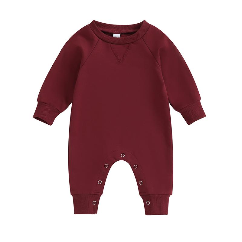 

Baby Rompers Toddler Girl Overall Jumpsuit Autumn Spring Solid Color Long Sleeve Baby Boys Romper Infant Newborn Clothing 60 красный
