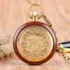 TREEWETO Orologio da Tasca Meccanico in Legno con Numeri Romani a Faccia Aperta Orologio da Taschino Uomo Donna Signora