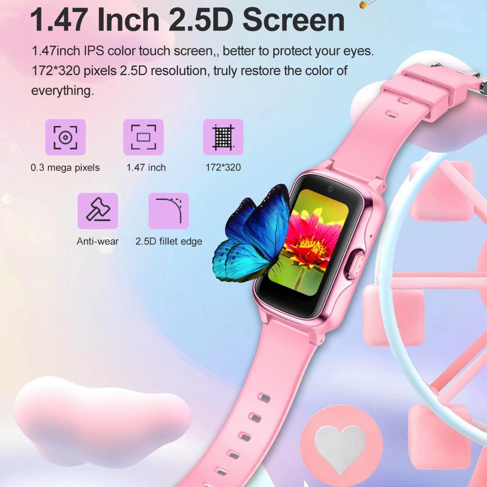 New Kids 4G Smart Watch 500mAh SOS GPS Location Video Call WiFi Sim Card For Children Smartwatch Camera IPX7 Waterproof Baby