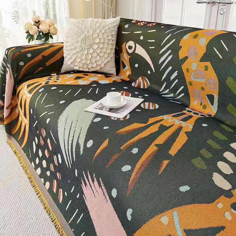 

Чехол на диван Пылезащитный Защита от царапин кошек Универсальный для четырех сезонов Американский пасторальный стиль Тканевый чехол-накидка Полотенце Чехол на диван 180x130cm