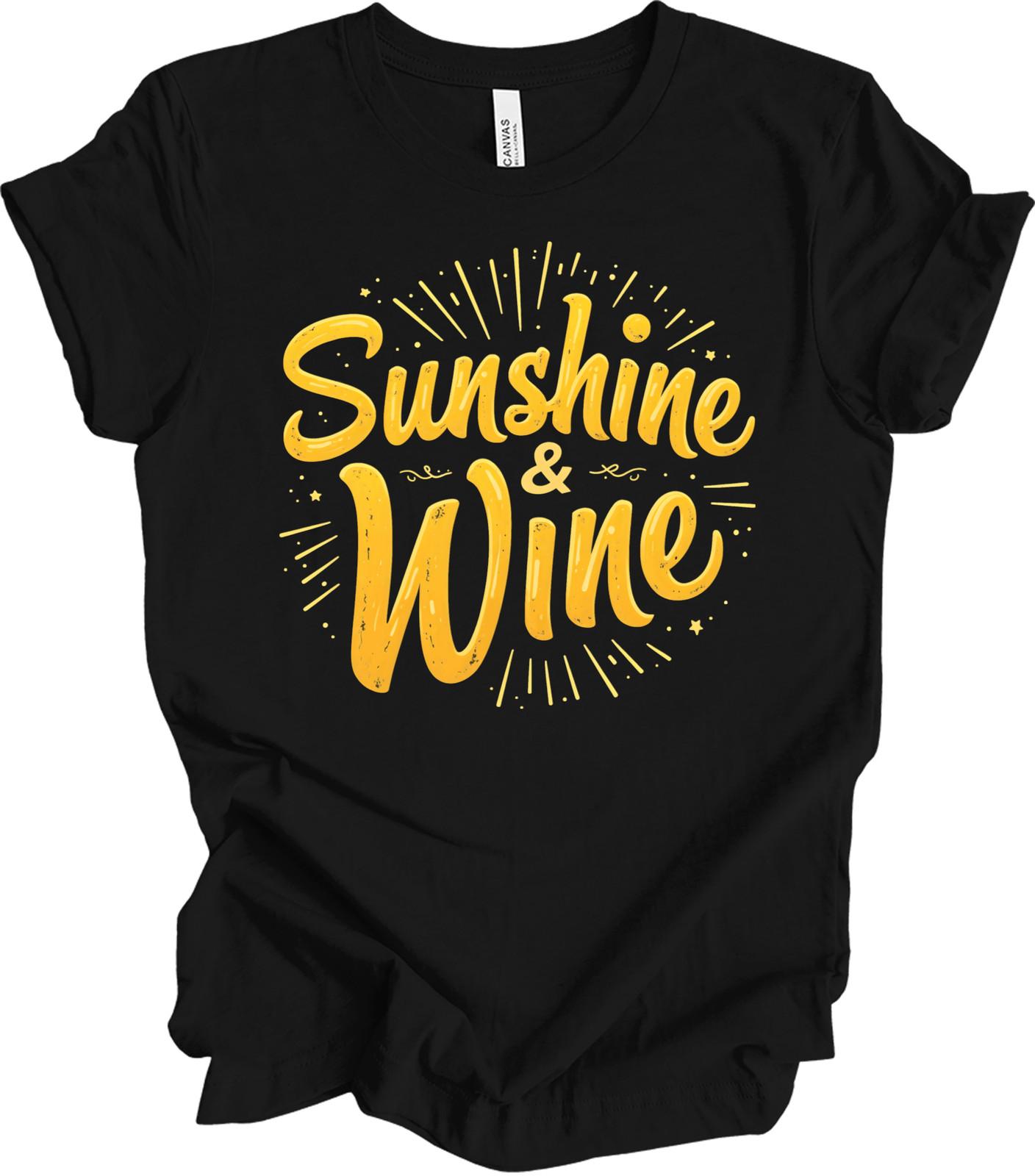 Sunshine and Wine Retro Design | Summer Vibes Gift | Vintage Aestheti... T-shir S