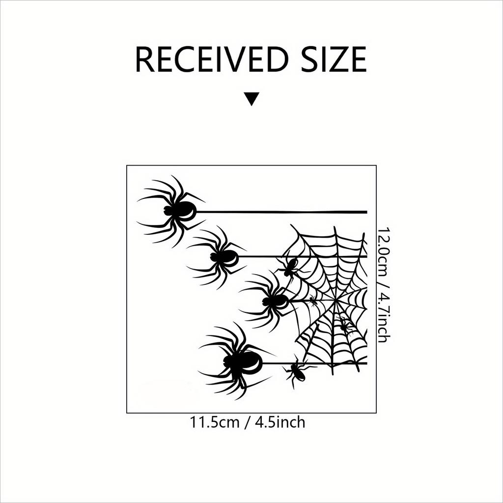 Svart edderkoppnett veggklistremerke - Selvklebende matt finish dyreprint dekal for vegger, bryterplater og AC-paneler veggdekor