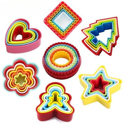 Baking Color 5-6 Set Plastic Cookie Mold Fruit and Vegetable Mousse Cookie Cookie Cake Mold