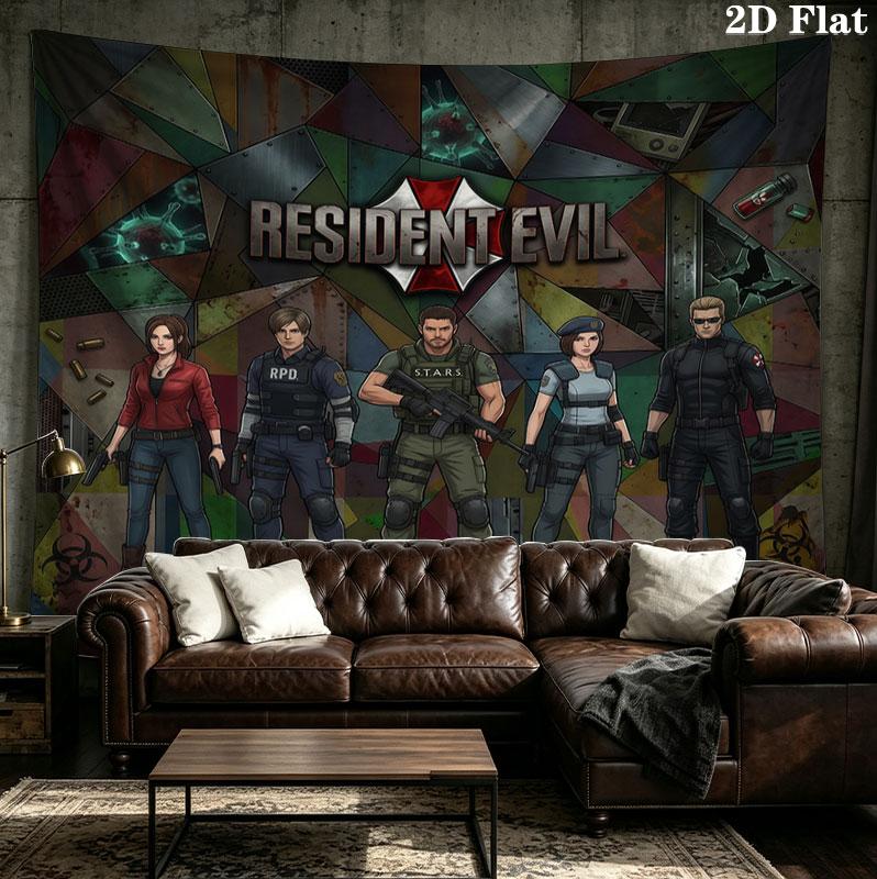 Resident Evil Wall Tapestry Aesthetic Wall Hanging Printed Fabric Blanket Decorative Tapestries For Bedroom Living Room Home Decor