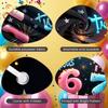 Kids Party Banner Ice Cream Shape 7th Birthday Display Number 7 Background Pink Blue Number 6 Backdrop For Indoor Decoration