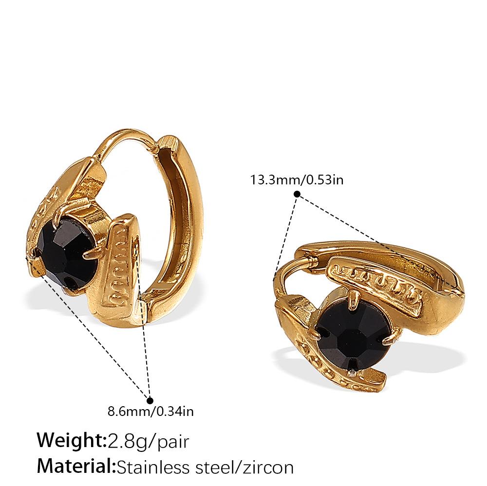 Temperament Earrings Women's Simple Stainless Steel Gold-plated Earrings Fashion Studs Premium Earrings Jewelry