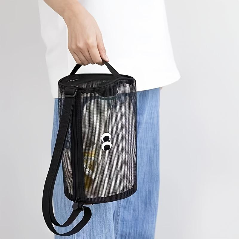 Playful Two-Eyed Beach Wash Bag - Lightweight Leak-Proof Zipper Closure Adjustable Strap & Mesh Window Travel Toiletry Organizer