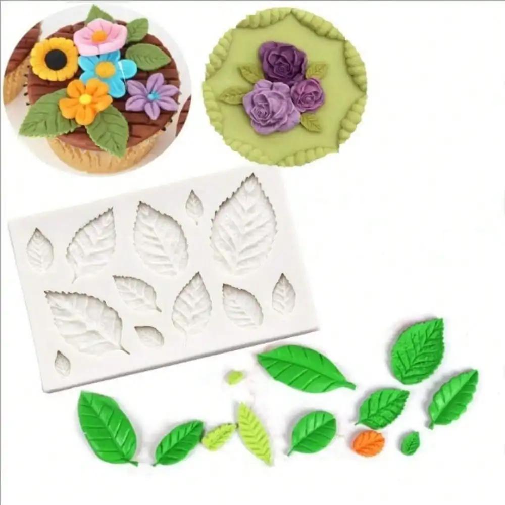 Leaf Silicone Mold 3D Impression Cake Baking Fondant Lace Cushion Chocolate Candy Dessert Tray Printing Mold Decorating Supplies