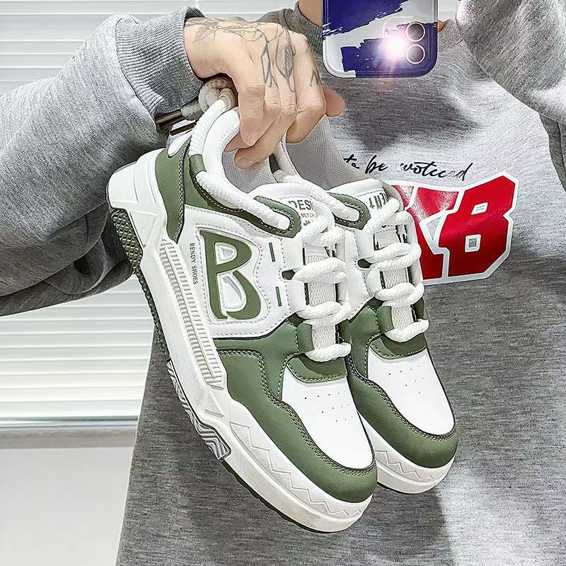 National Tide Style Men's Spring and Summer Leisure Sports Design Sense Niche Men's Shoes 2025 New Student Korean Version Thick Baseplate Shoes