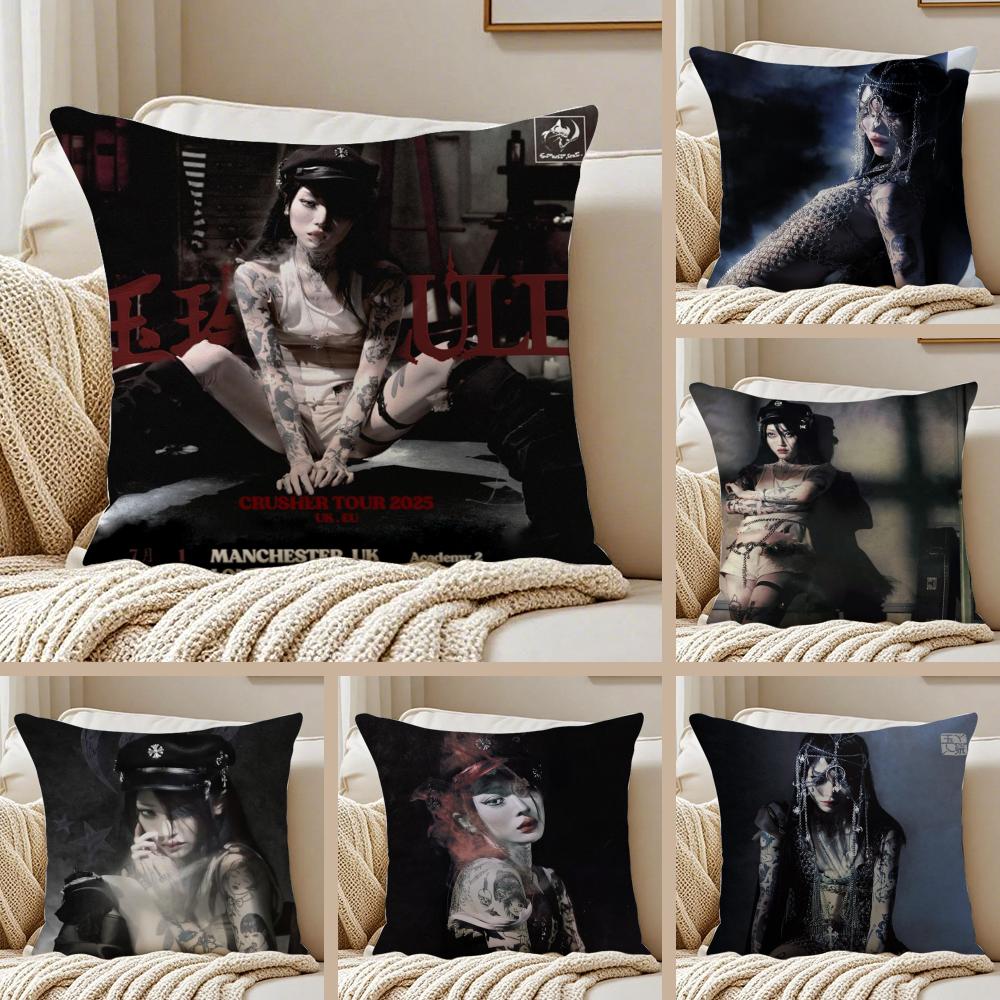 Yeule Evangelic Girl Cushion Cover Silky Short Plush DoubleSided Printed Pillow Case for Sofa All Seasons Home Decor Gift