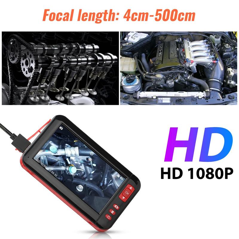 8mm 4,3 Zoll Bildschirm Industrie Endoskop Kamera Hd1080P Monitor Auto Inspektion Borescope Objektiv 8 LEDs Wasserdichtes USB-Kabel
