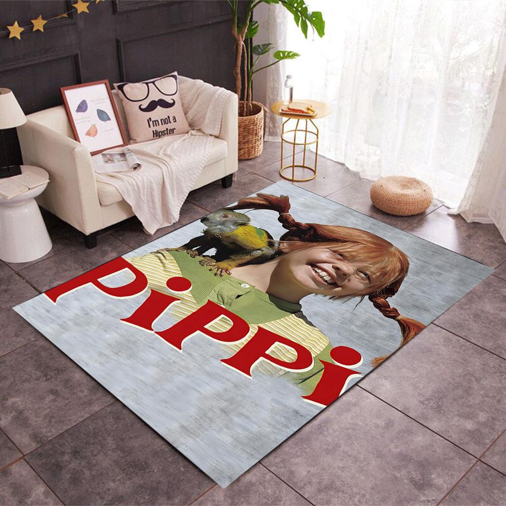 Tappeti Antiscivolo a Tema Avventure di Pippi Calzelunghe - Arredamento per la Casa in Poliestere, Adatti per Camere da Letto, Soggiorni, Ingressi, Studi e Decorazioni