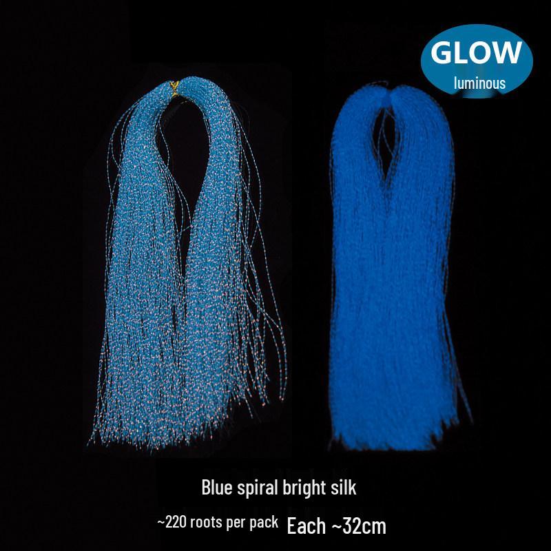 Luminous UV Spiral Silk Fishing Jig Hook Tying Material