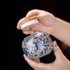 Ceramic Blue and White Tea Jar Moisture Proof Powder Container Chinese Spice Jar Facial Mask Powder Can Tea Ceremony Accessories