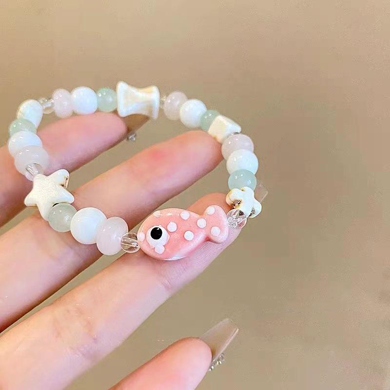 

Керамический уникальный браслет с бусинами в виде лягушки, в милом летнем стиле, идеально подходит для путешествий, дружбы и Ceramic Fish