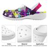Printed White Garden Clogs Unisex Lightweight EVA Slip On Shoes Breathable Beach Pool Bathroom Home Summer Wear Outdoor Use