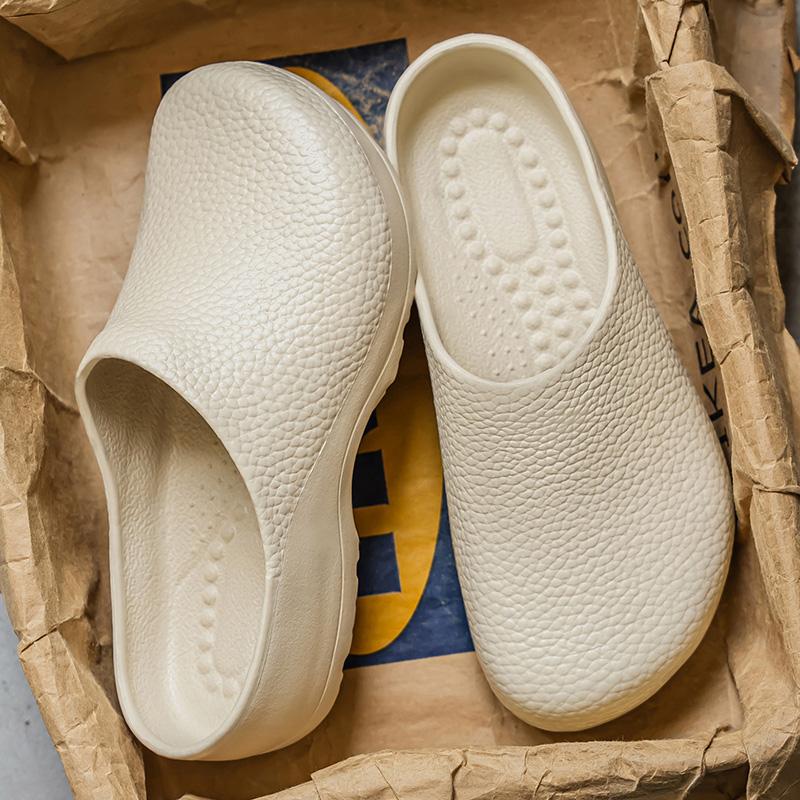 Waterproof Chef Shoes for Men Cheap Rubber Slippers Slides Half Shoes Closed Toe Clogs Garden Footwear Restaurant Working Beach