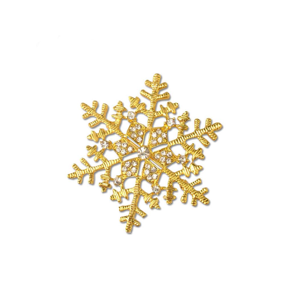 

Women Xmas Snowflake Brooch Pin Rhinestone Breastpin Brooches Decorations Girls Jewelry Party Present Jewelries Ornaments золотий