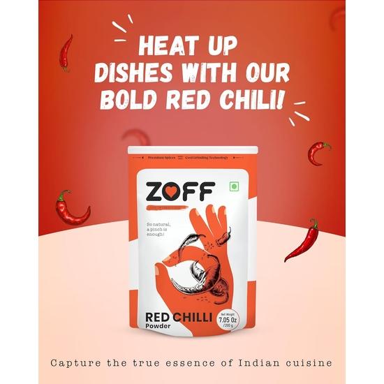 Zoff Rotes Chilipulver | Lal Mirch Pulver | Nettogewicht 200 Gramm