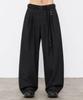 GRAYBLVD Lowell Curved Belted Slacks (Black)
