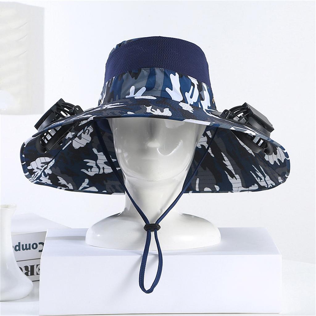 Outdoor Mountaineering Fishing Sun Hat With Large Solar Fan
