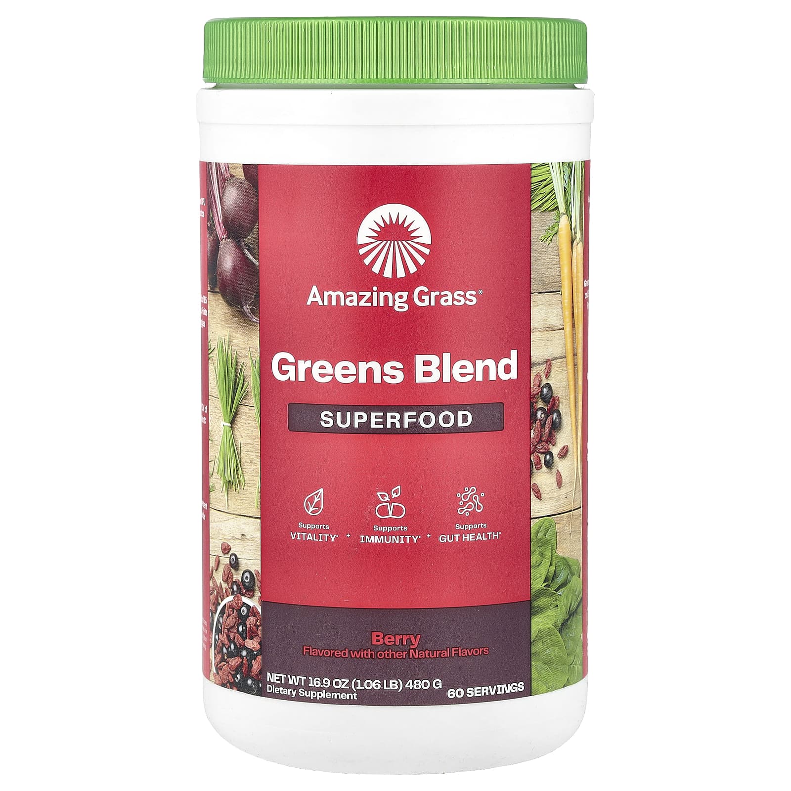 

Greens Blend Superfood, Berry Flavor, 480G(16.9Oz)