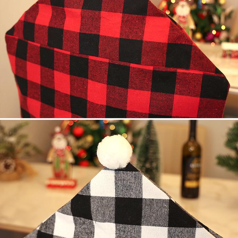 Christmas Simple Chair Covers Black White Plaid Cotton Chair Covers Holiday Decor Chair Covers Dining Room Home Decoration Props