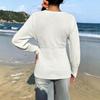 Women's Slimming Long Sleeve Square Neck Sweater - Spring/Autumn Style, Solid Color, In Stock