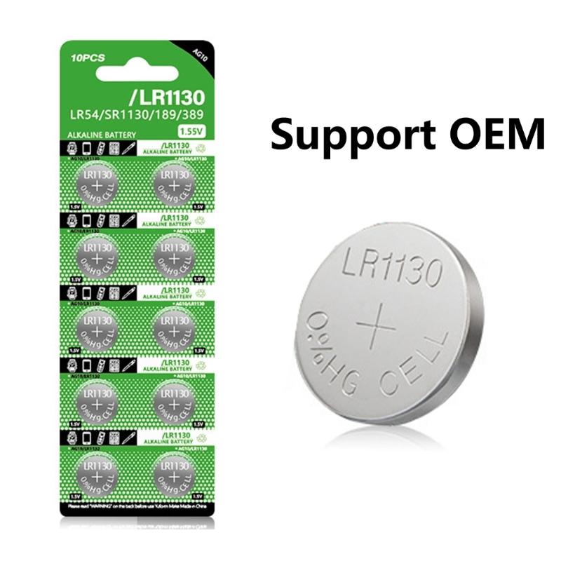 10pcs LR1130 Button Batteries 1.5V Alkaline Stable Power Source for Gadgets And Accessories Replace AG10/LR54/189/389