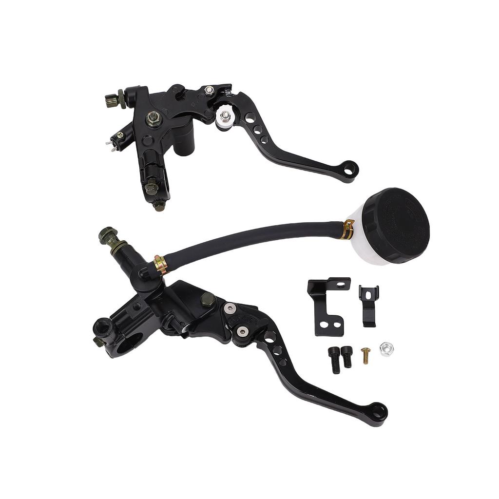 Motorcycle Brake Master Cylinder Clutch Lever Set with Reservoir Numbered Gear Retro Style Aluminum Alloy for 7 8in