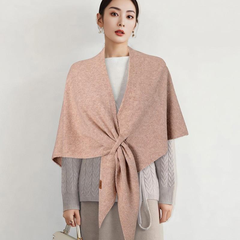Version New Women's Neck Wrap Autumn and Winter Wool Blended Triangular Shawl Female Thickened with Knitted Warm Shoulder XWJ116