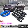Black Carbon Fiber Door Handle Cover for Toyota Ist Urban Cruiser XP60 XP110 2002~2016 Car Accessories Stickers Trim Set Chrome