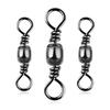 200Pcs Carbon Steel Swivels Fishing Line Connector Fishing Barrels Swivels Rolling Balls Bearing Fishing Swivels Enduring